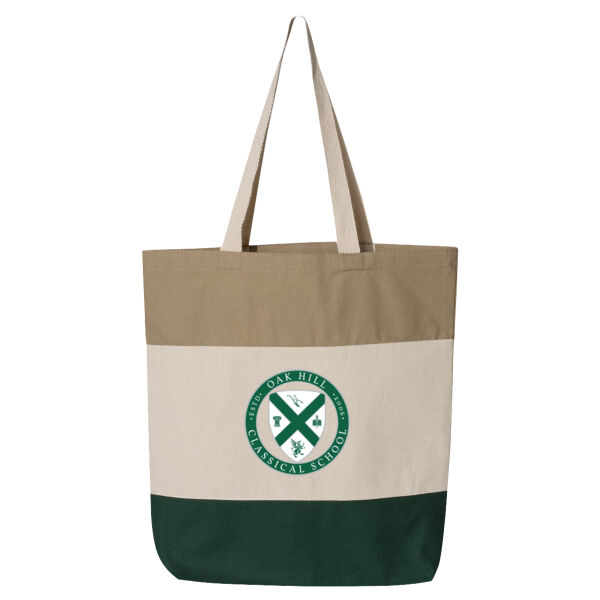 Q-Tees 11L Tri-Color Tote - Printed Logo Thumbnail